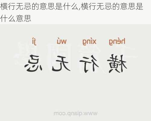 横行无忌的意思是什么,横行无忌的意思是什么意思