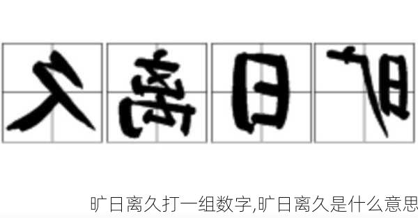 旷日离久打一组数字,旷日离久是什么意思