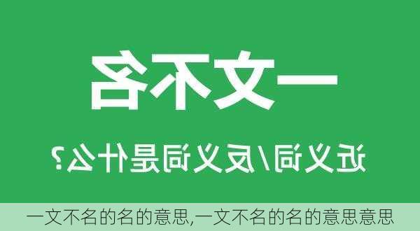 一文不名的名的意思,一文不名的名的意思意思