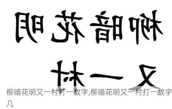 柳暗花明又一村打一数字,柳暗花明又一村打一数字几