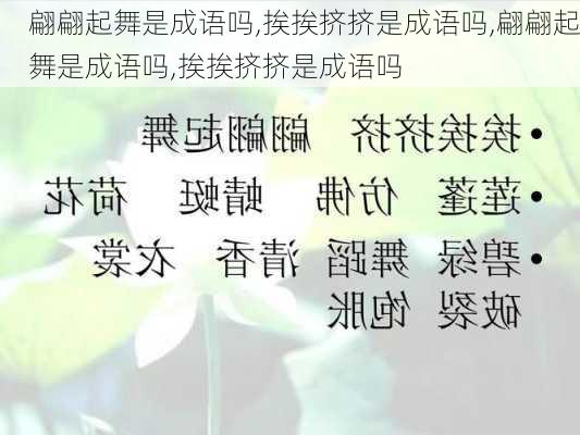 翩翩起舞是成语吗,挨挨挤挤是成语吗,翩翩起舞是成语吗,挨挨挤挤是成语吗