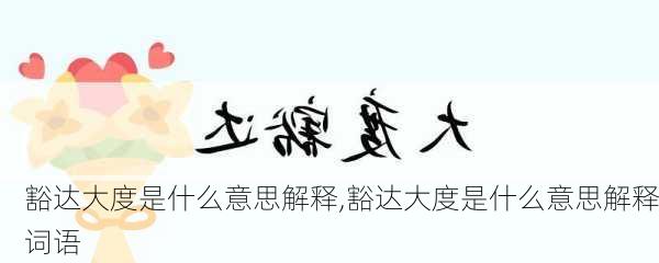 豁达大度是什么意思解释,豁达大度是什么意思解释词语