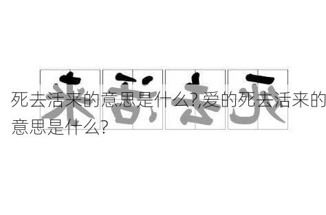 死去活来的意思是什么?,爱的死去活来的意思是什么?