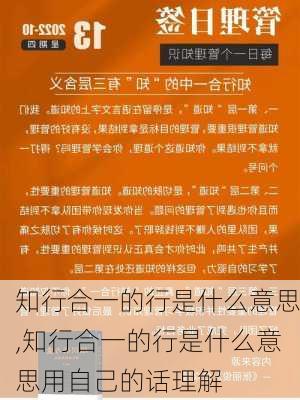 知行合一的行是什么意思,知行合一的行是什么意思用自己的话理解