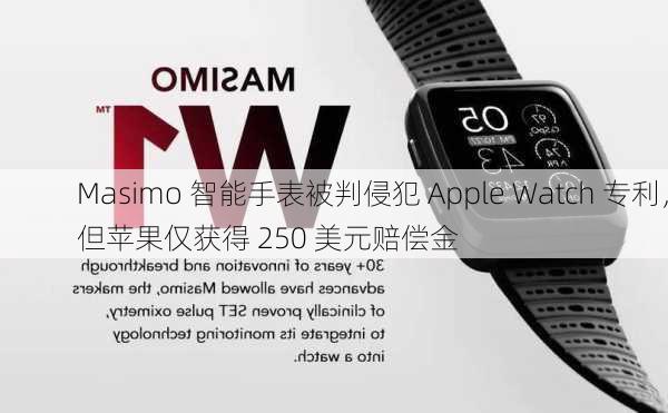 Masimo 智能手表被判侵犯 Apple Watch 专利，但苹果仅获得 250 美元赔偿金