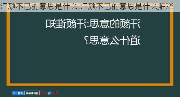 汗颜不已的意思是什么,汗颜不已的意思是什么解释