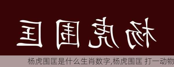 杨虎围匡是什么生肖数字,杨虎围匡 打一动物