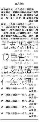 七支八搭打12生肖,七支八搭是什么意思