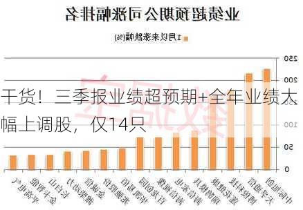 干货！三季报业绩超预期+全年业绩大幅上调股，仅14只