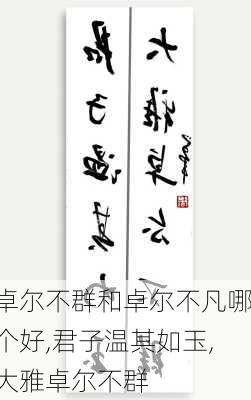 卓尔不群和卓尔不凡哪个好,君子温其如玉,大雅卓尔不群