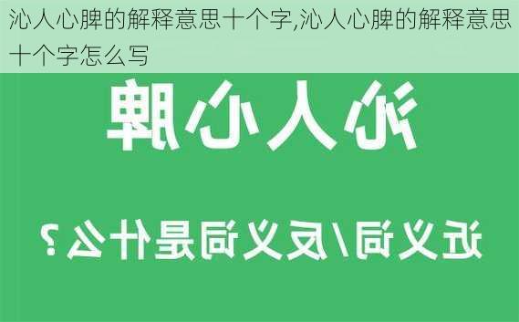 沁人心脾的解释意思十个字,沁人心脾的解释意思十个字怎么写