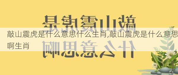 敲山震虎是什么意思什么生肖,敲山震虎是什么意思啊生肖