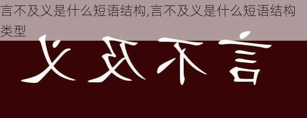 言不及义是什么短语结构,言不及义是什么短语结构类型