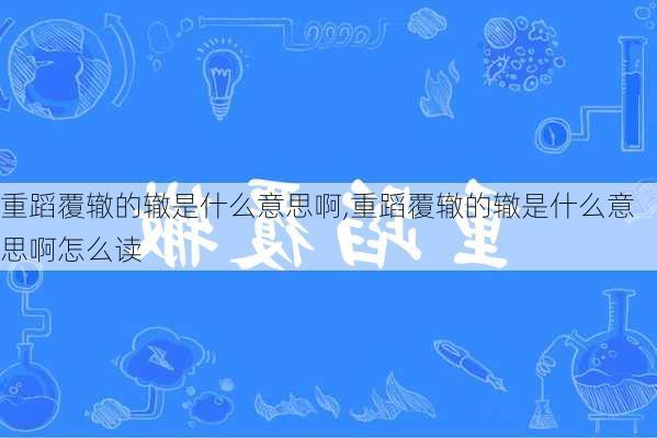 重蹈覆辙的辙是什么意思啊,重蹈覆辙的辙是什么意思啊怎么读