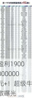 盈利1900000000元+！超级牛散曝光