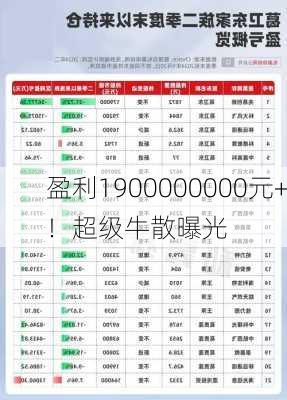 盈利1900000000元+！超级牛散曝光