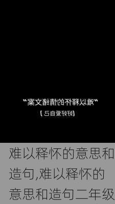 难以释怀的意思和造句,难以释怀的意思和造句二年级