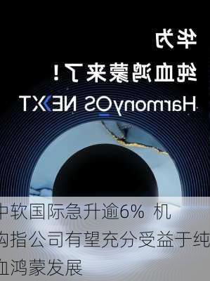 中软国际急升逾6%  机构指公司有望充分受益于纯血鸿蒙发展