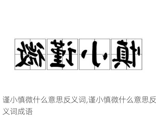 谨小慎微什么意思反义词,谨小慎微什么意思反义词成语