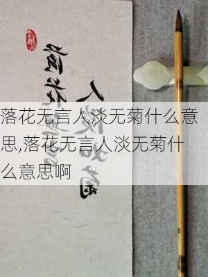 落花无言人淡无菊什么意思,落花无言人淡无菊什么意思啊