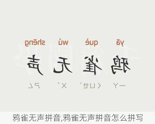 鸦雀无声拼音,鸦雀无声拼音怎么拼写