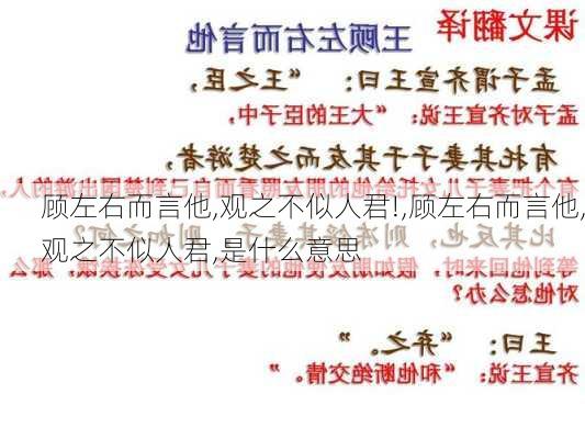 顾左右而言他,观之不似人君!,顾左右而言他,观之不似人君,是什么意思