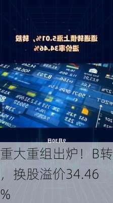 重大重组出炉！B转A，换股溢价34.46%