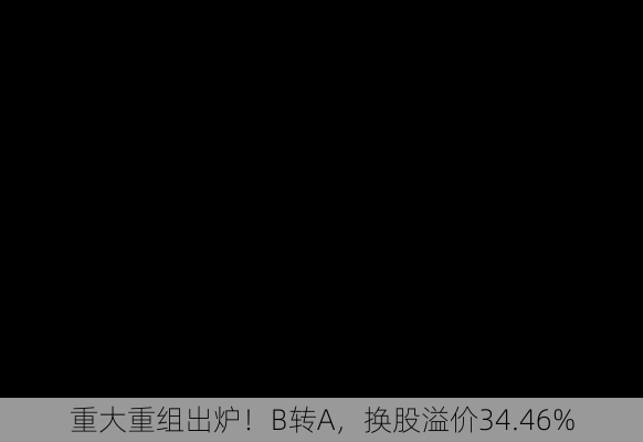 重大重组出炉！B转A，换股溢价34.46%