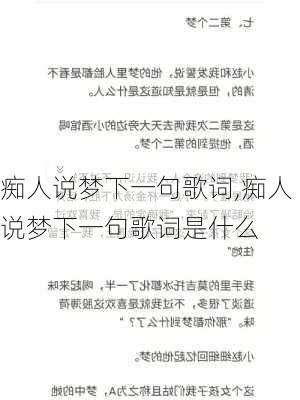 痴人说梦下一句歌词,痴人说梦下一句歌词是什么