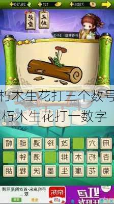 朽木生花打三个数号,朽木生花打一数字