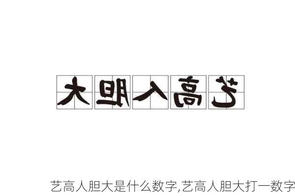 艺高人胆大是什么数字,艺高人胆大打一数字