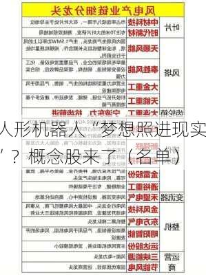 人形机器人“梦想照进现实”？概念股来了（名单）