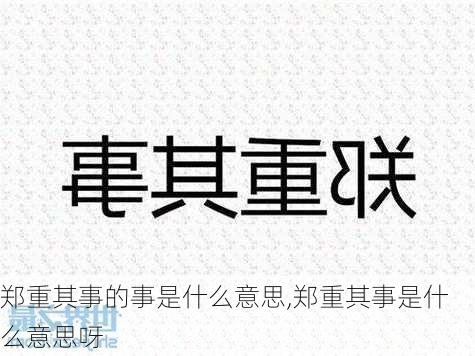 郑重其事的事是什么意思,郑重其事是什么意思呀