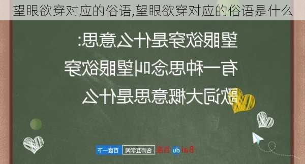 望眼欲穿对应的俗语,望眼欲穿对应的俗语是什么