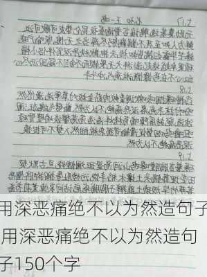 用深恶痛绝不以为然造句子,用深恶痛绝不以为然造句子150个字