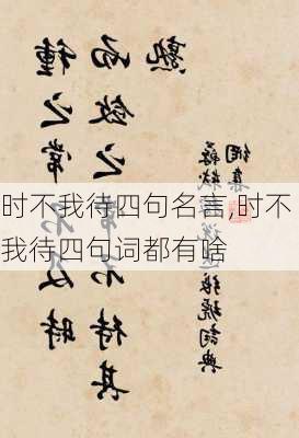 时不我待四句名言,时不我待四句词都有啥