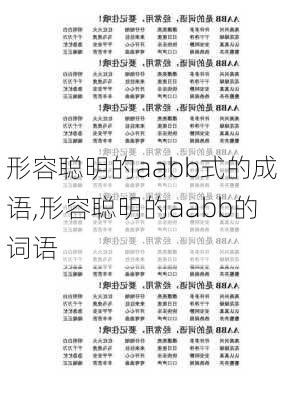 形容聪明的aabb式的成语,形容聪明的aabb的词语