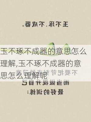 玉不琢不成器的意思怎么理解,玉不琢不成器的意思怎么理解呢