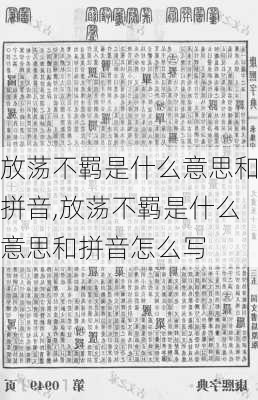 放荡不羁是什么意思和拼音,放荡不羁是什么意思和拼音怎么写