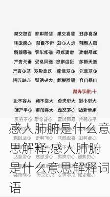 感人肺腑是什么意思解释,感人肺腑是什么意思解释词语