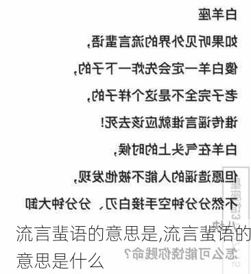 流言蜚语的意思是,流言蜚语的意思是什么