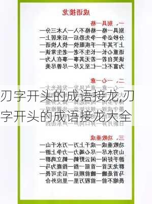 刃字开头的成语接龙,刃字开头的成语接龙大全