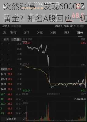 突然涨停！发现6000亿黄金？知名A股回应一切