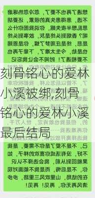 刻骨铭心的爱林小溪被绑,刻骨铭心的爱林小溪最后结局