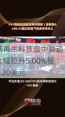 脑再生科技盘中异动 大幅拉升5.00%报6.20美元