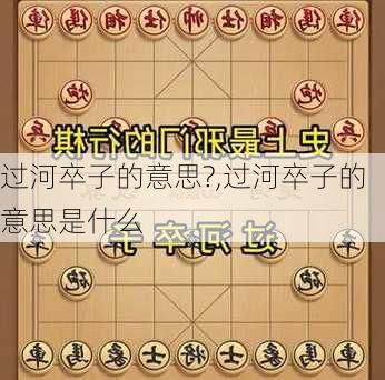 过河卒子的意思?,过河卒子的意思是什么