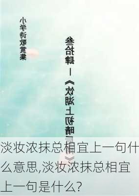 淡妆浓抹总相宜上一句什么意思,淡妆浓抹总相宜上一句是什么?