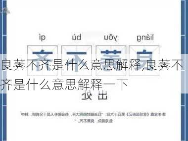 良莠不齐是什么意思解释,良莠不齐是什么意思解释一下