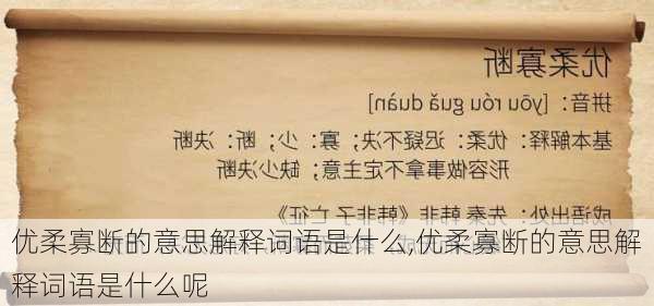 优柔寡断的意思解释词语是什么,优柔寡断的意思解释词语是什么呢