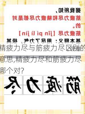 精疲力尽与筋疲力尽区别的意思,精疲力尽和筋疲力尽哪个对?